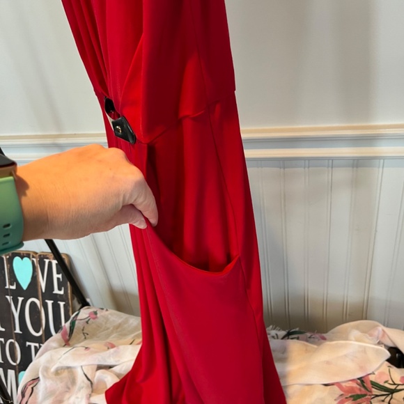 Joseph Ribkoff Red Formal Capped Sleeve Dress Size 10 C007 - Picture 8 of 16